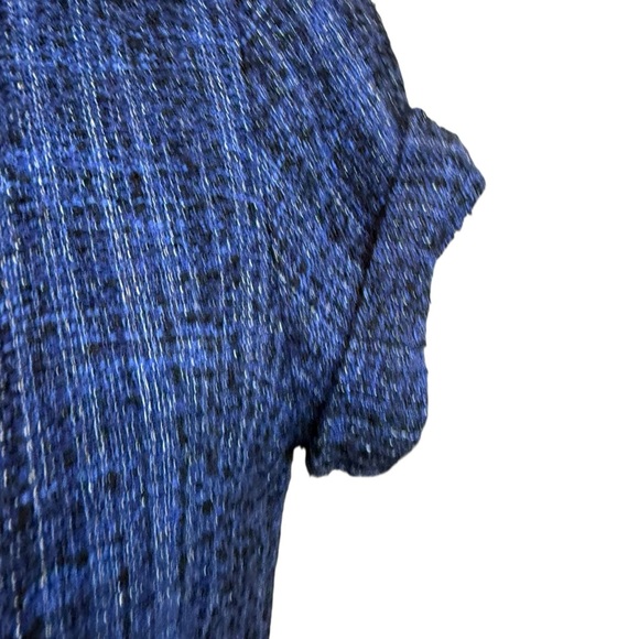 Nanette Lepore | Blue Tweed Asymmetrical Blazer | Sz 4 - Picture 4 of 14